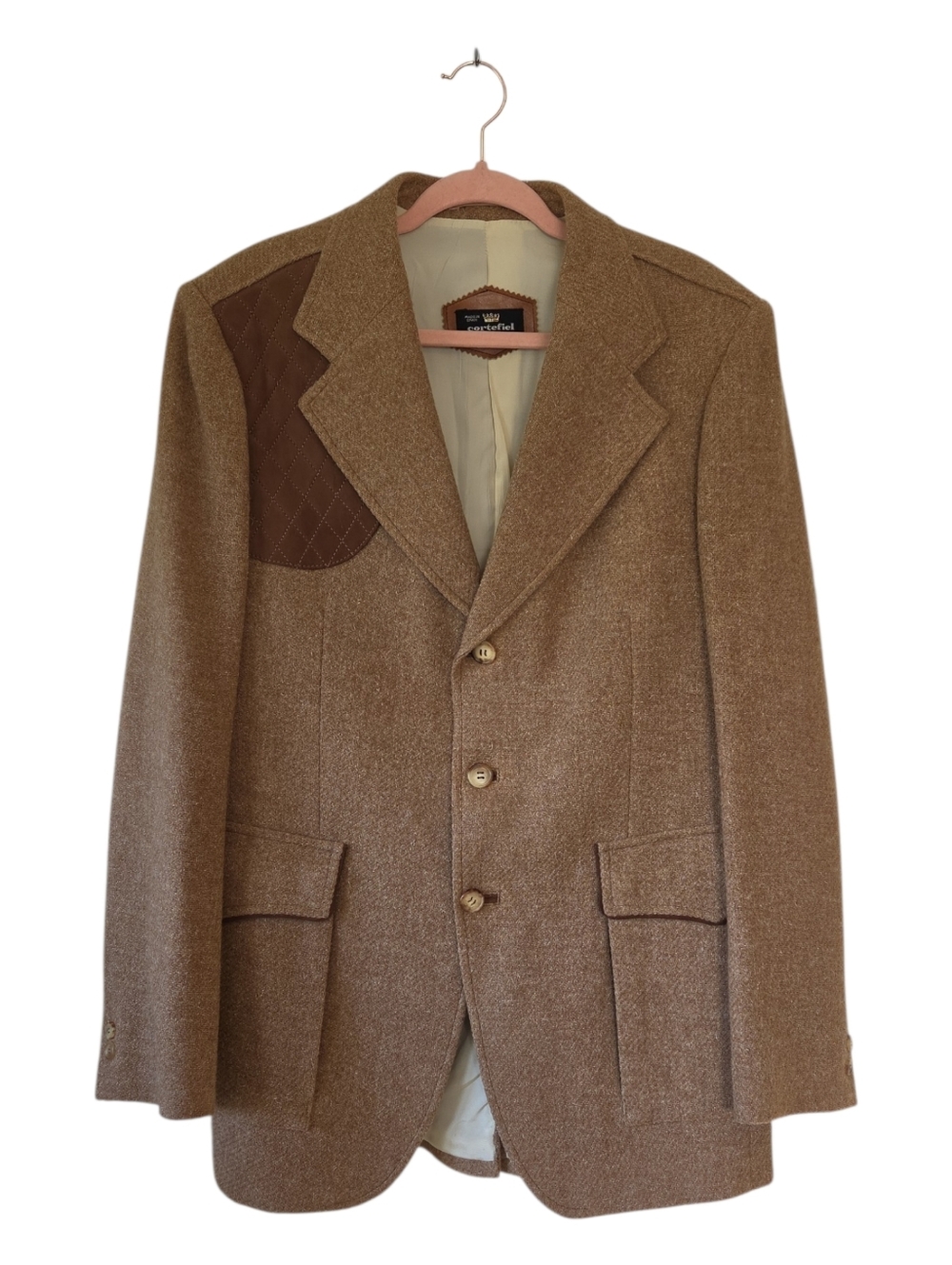 Vintage Shooting Patch Cortefiel Wool Blazer Size Men's 44